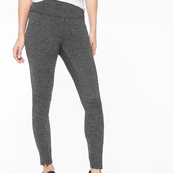 Athleta Leggings Small Herringbone Mercer Tight blue Black running women’s - Picture 1 of 14